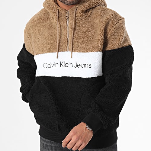 Veste Capuche Polaire 9924 Noir Camel