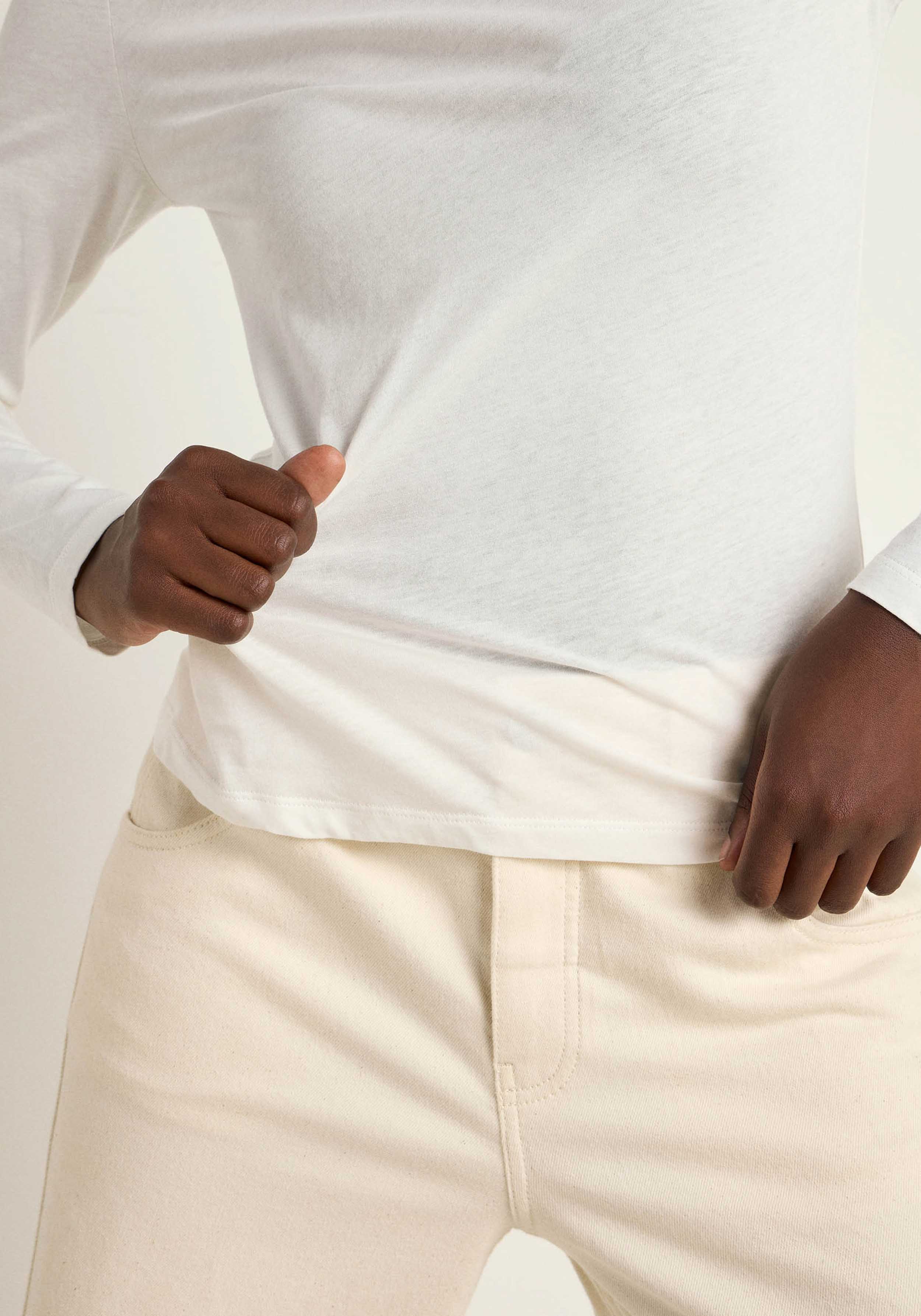 Lanius Rollkragenshirt Off White