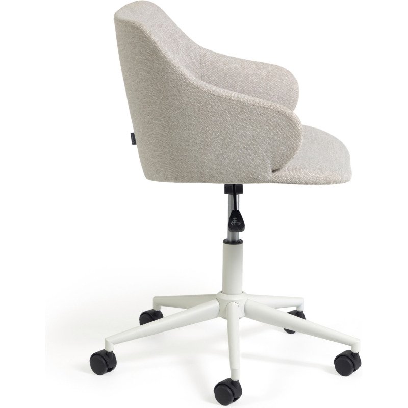 Chaises de bureau Einara tissu - Dossier bas  - Pieds Blanc
