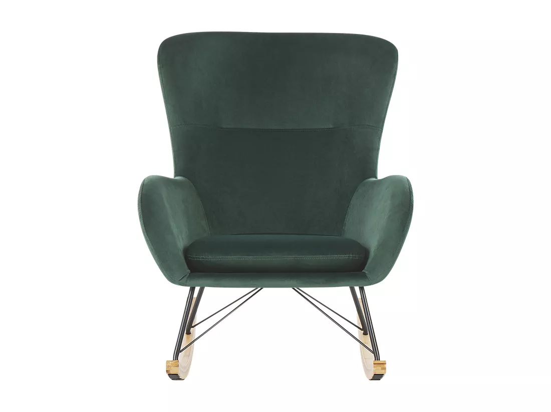 Fauteuil à bascule ELLAN Velours Vert foncé