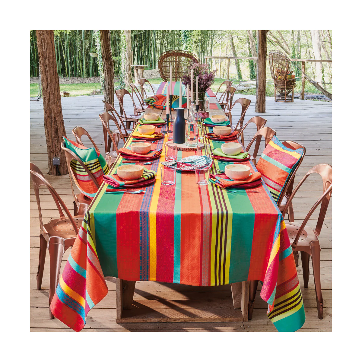 Nappe pur coton multicolore 180X300 Garnier Thiebaut