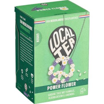 Localtea Power Flower Groene Thee met Kamille, Vlierbloesem & Lavendel 18 x 1,5 g