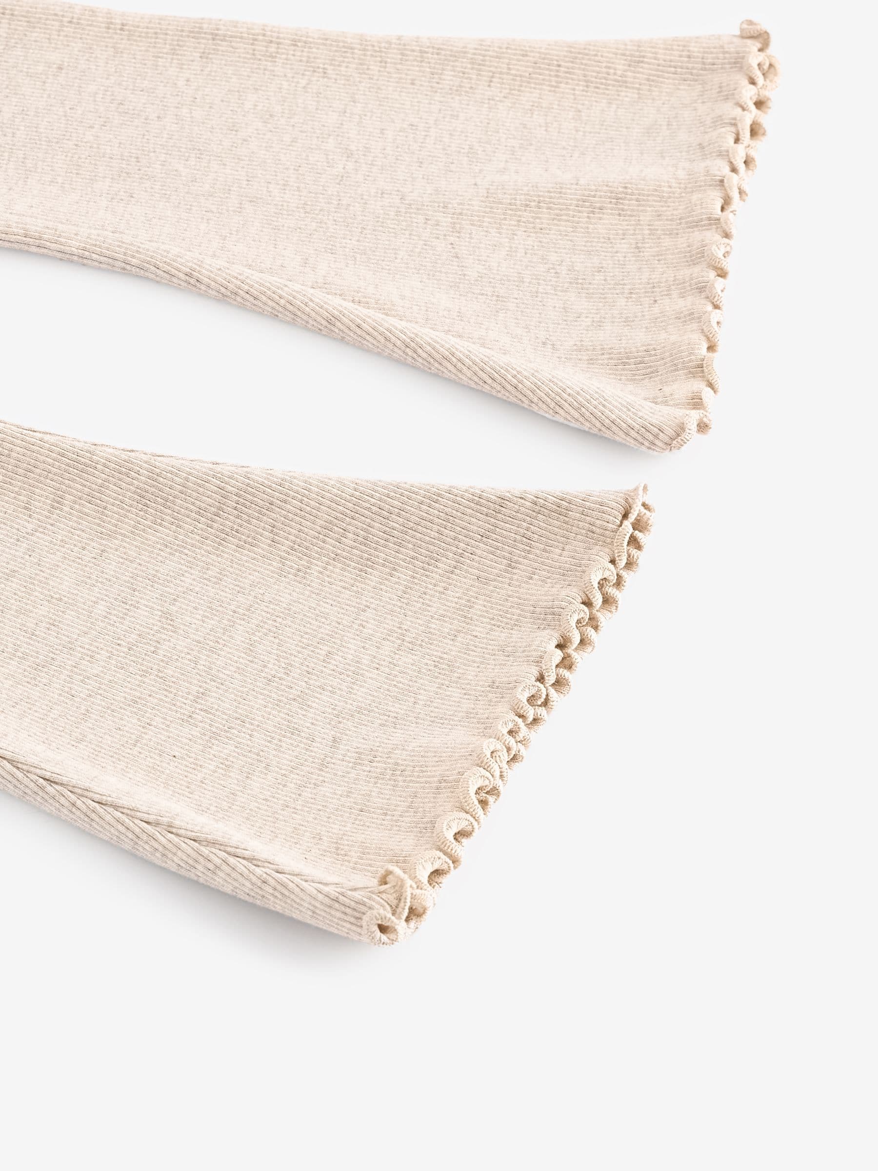 Beigebruin-crème - Geribbelde flare legging (3 mnd-7 jr)