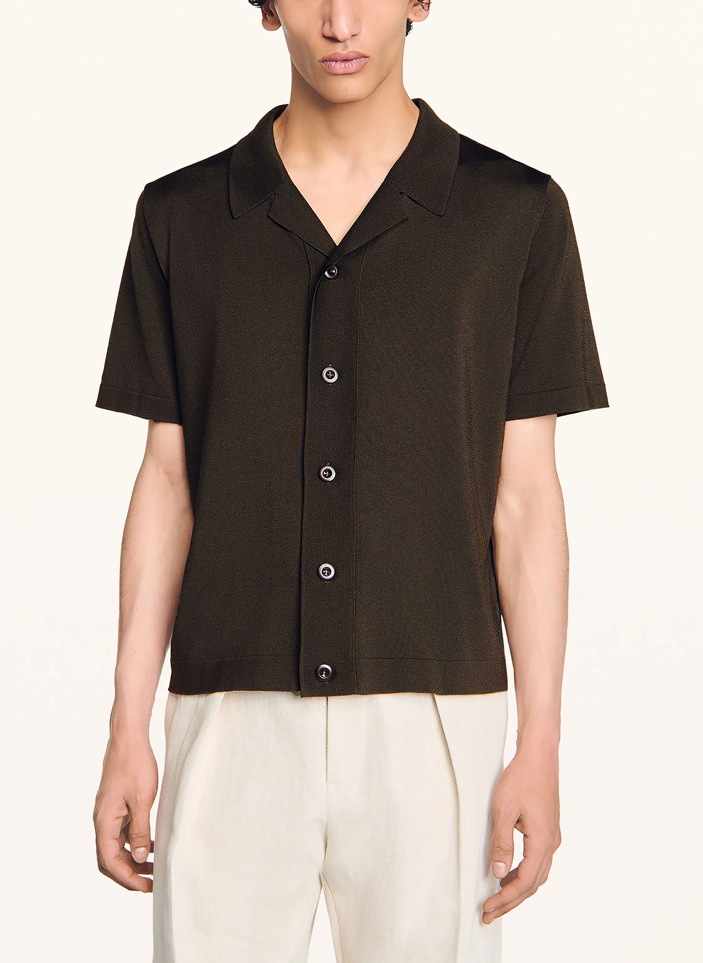 SANDRO Strick-Resorthemd Extra Slim Fit