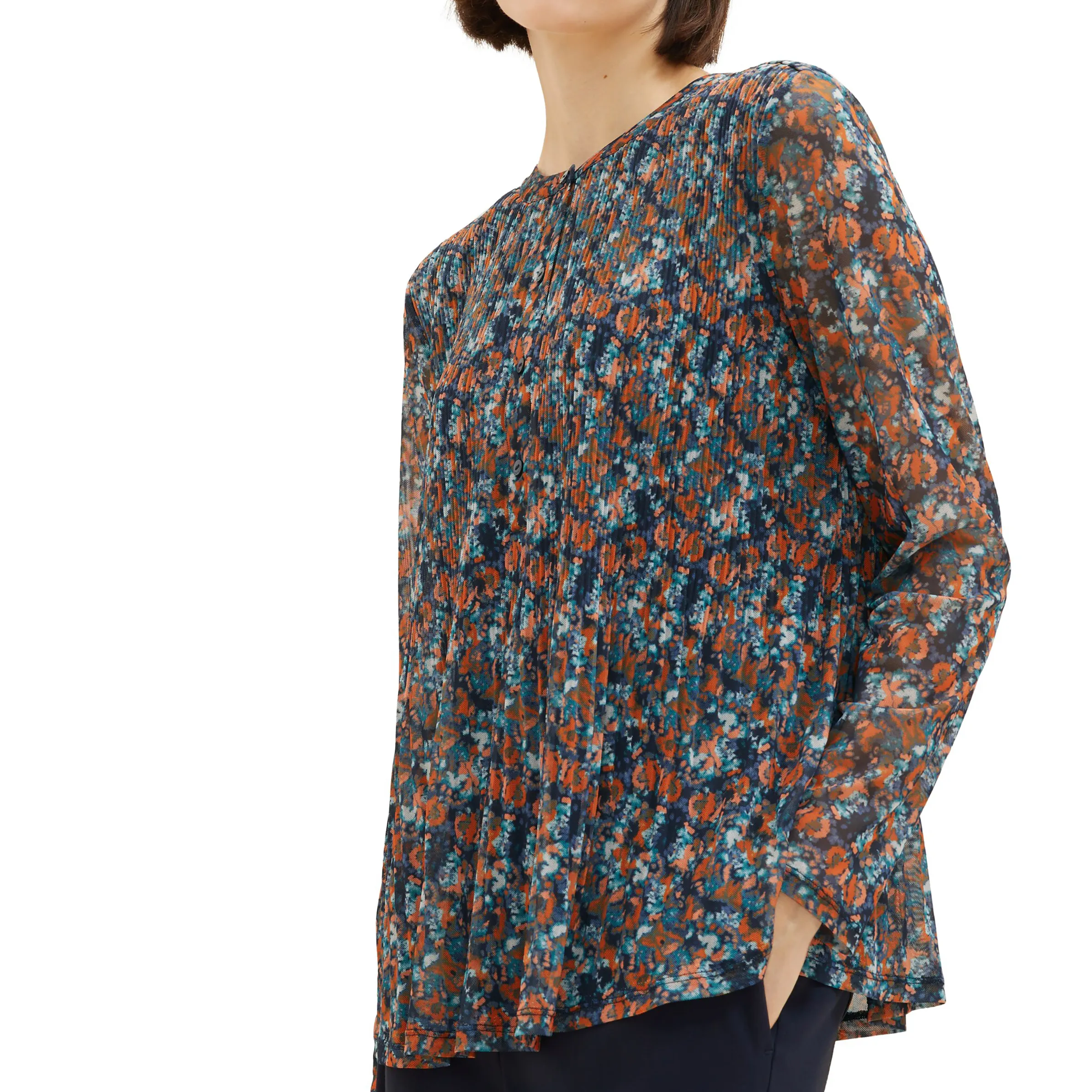 Damen Blusenshirt mit Plissee