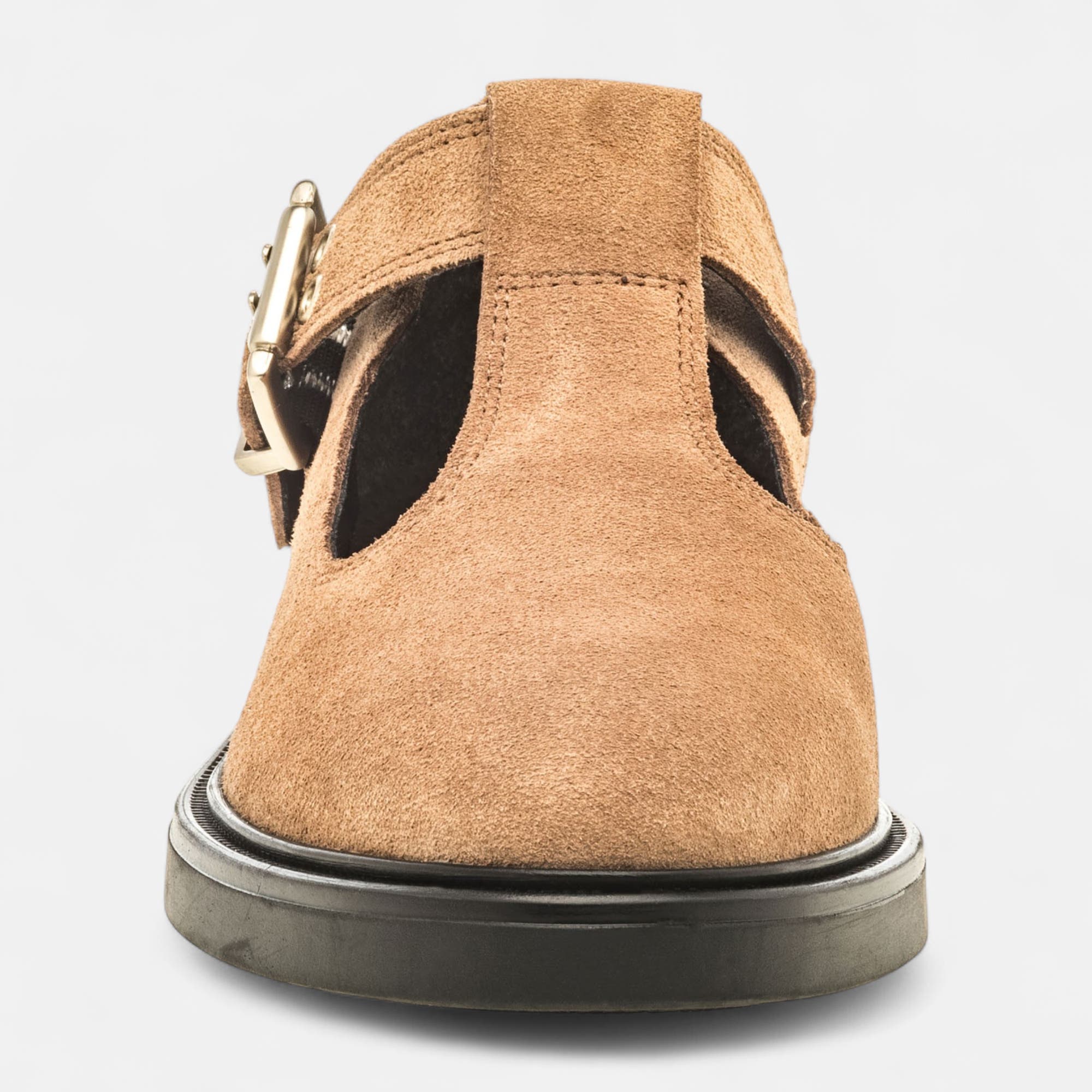 Babies Femme en cuir taupe