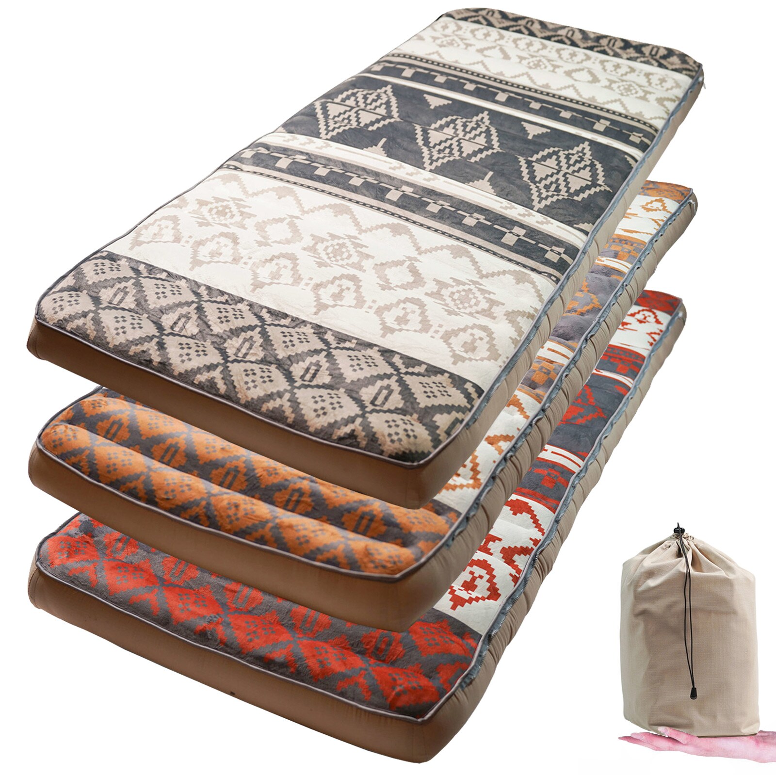 HUMAN COMFORT Luft Bett Chatou Print Isomatte Kasten Matratze Gäste Baumwolle Farbe: braun