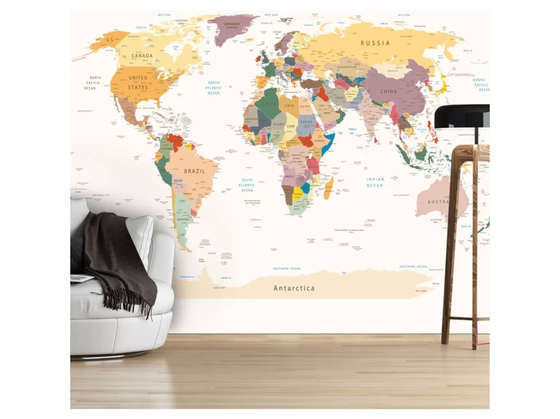 Papier peint carte du monde - 400 x 280 cm