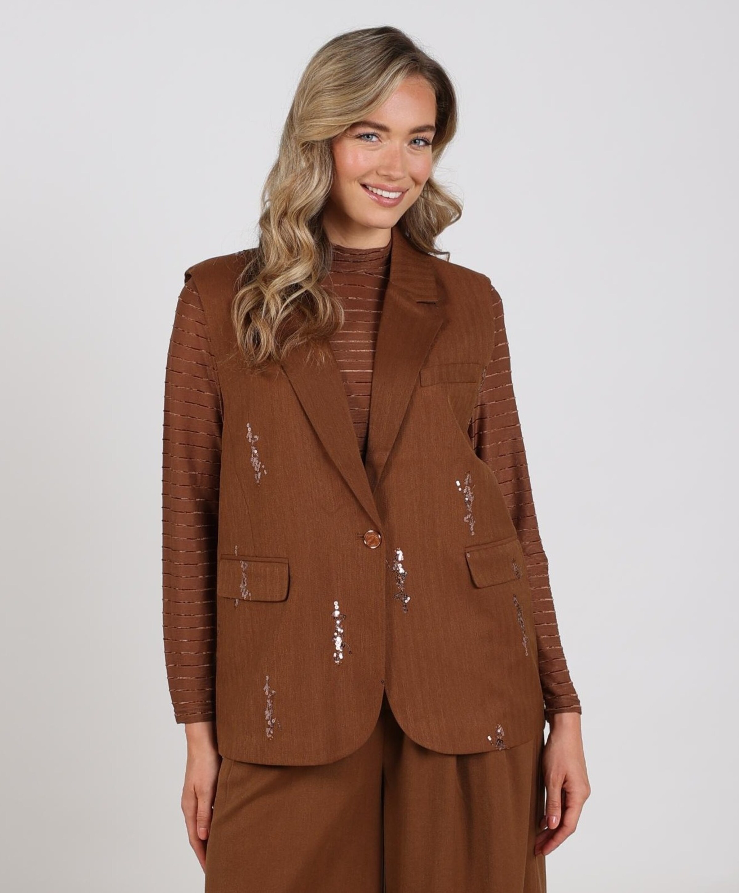 Nukus Dames gilet bruin