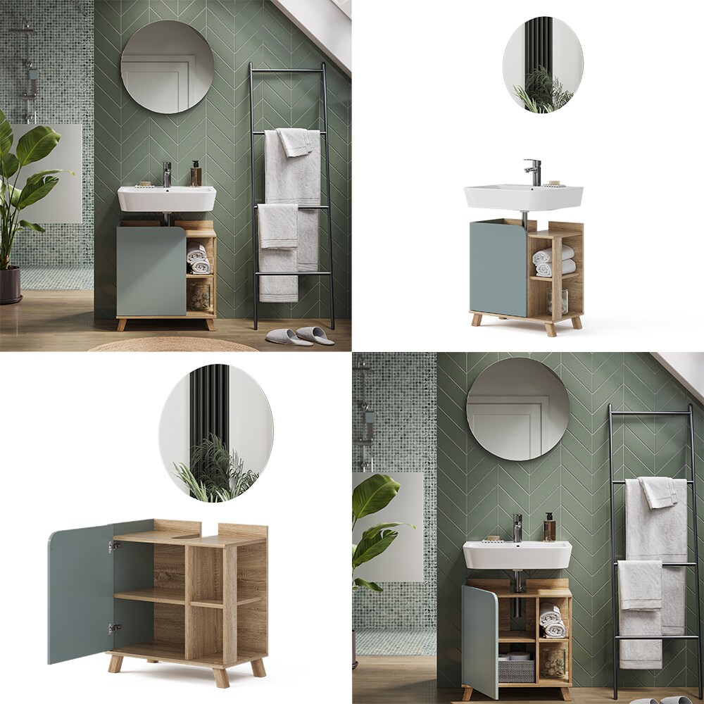 Vicco Badmöbel-Set Karen Sonoma Mintgrün 2 Teile