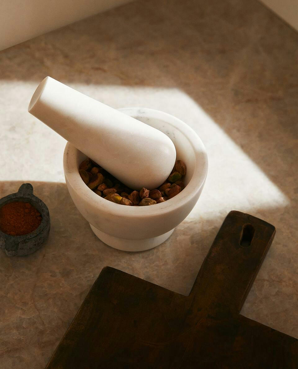 PILÃO E ALMOFADA DE MÁRMORE