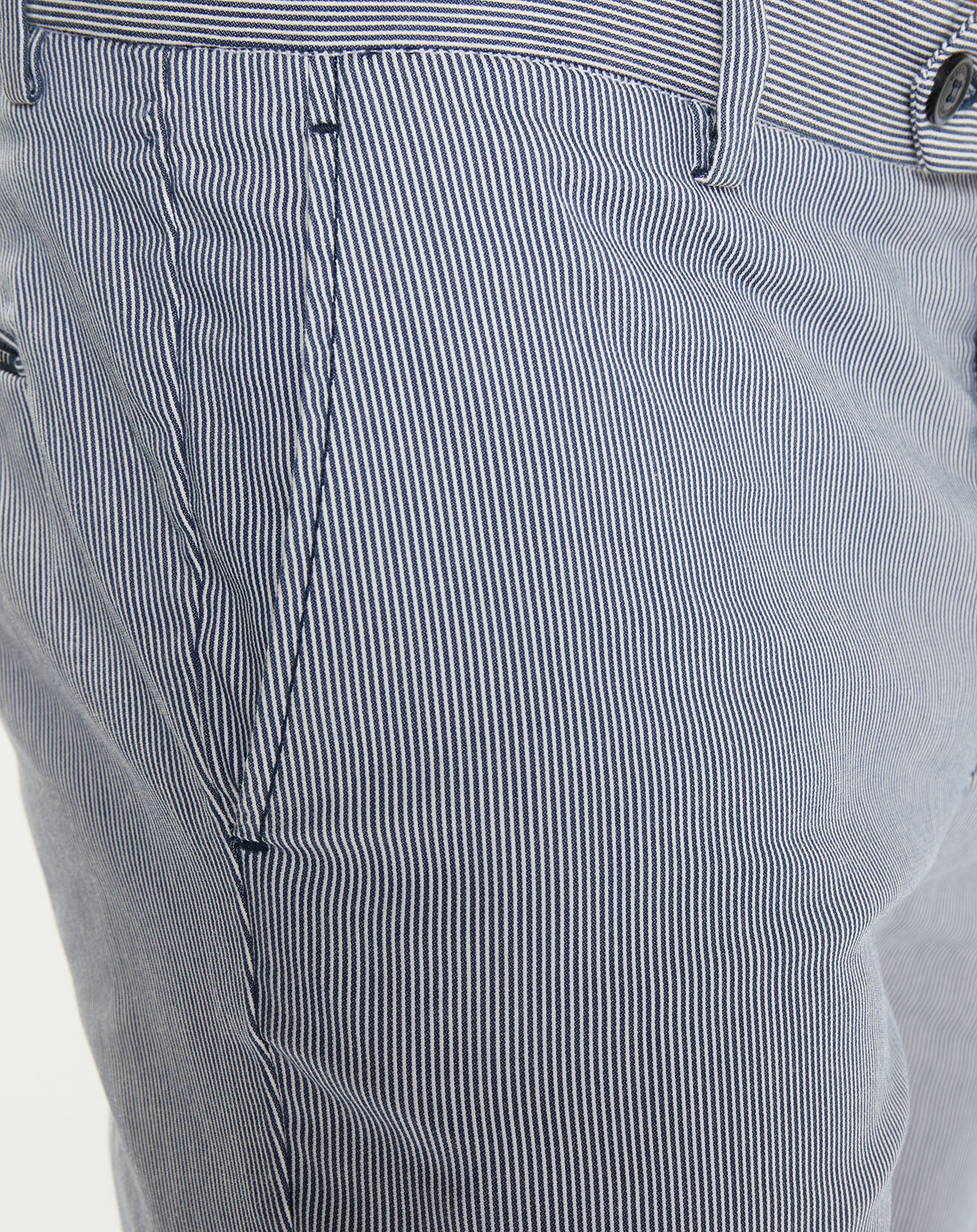 Hackett London Pantalon en Coton & Lin chino Regular Fit Milleraie bleu/blanc