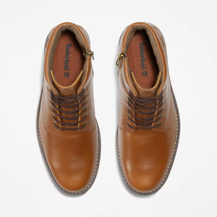 Bota Alden Brook com zíper lateral para homem, na cor marrom claro.