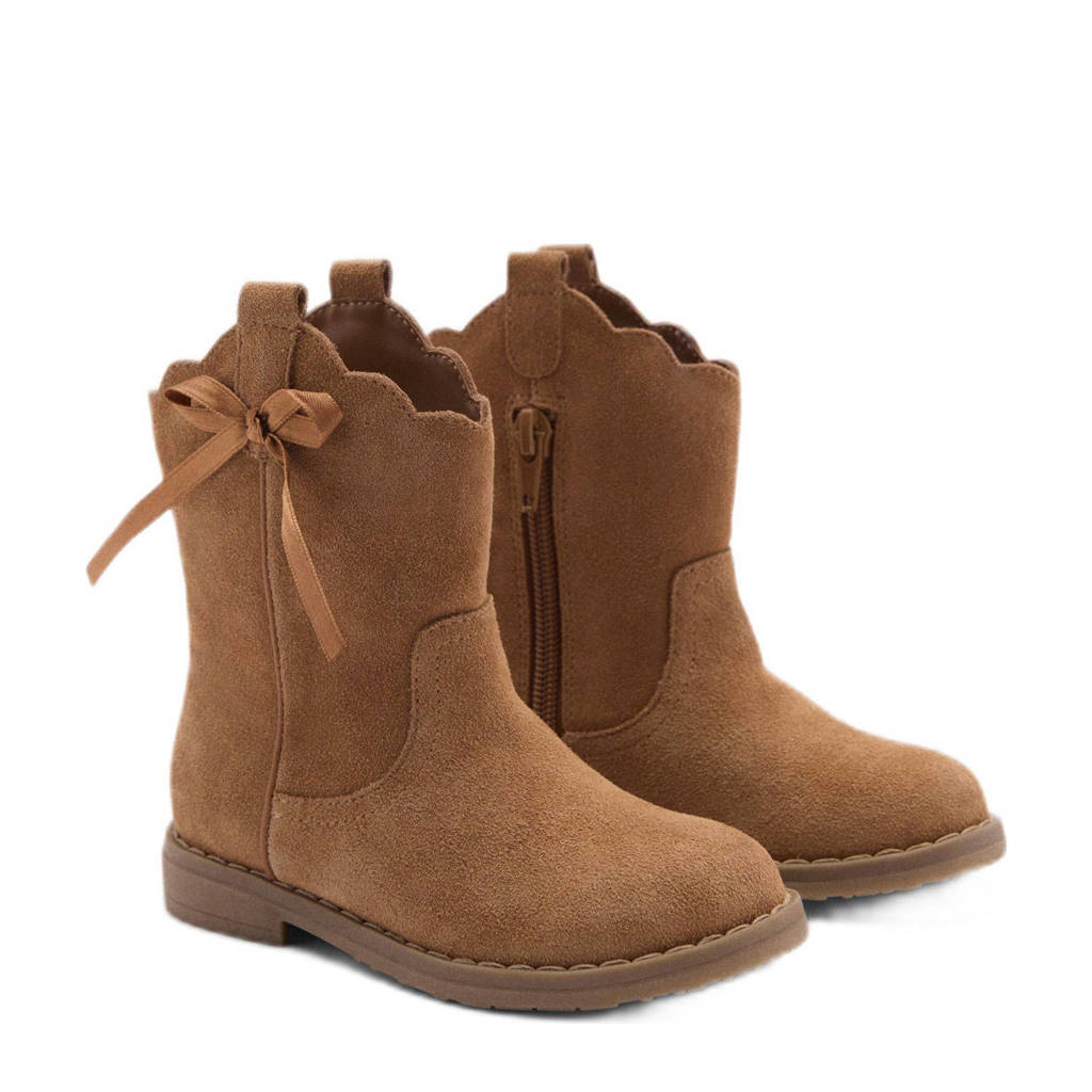 Mango Kids suède enkellaarzen bruin