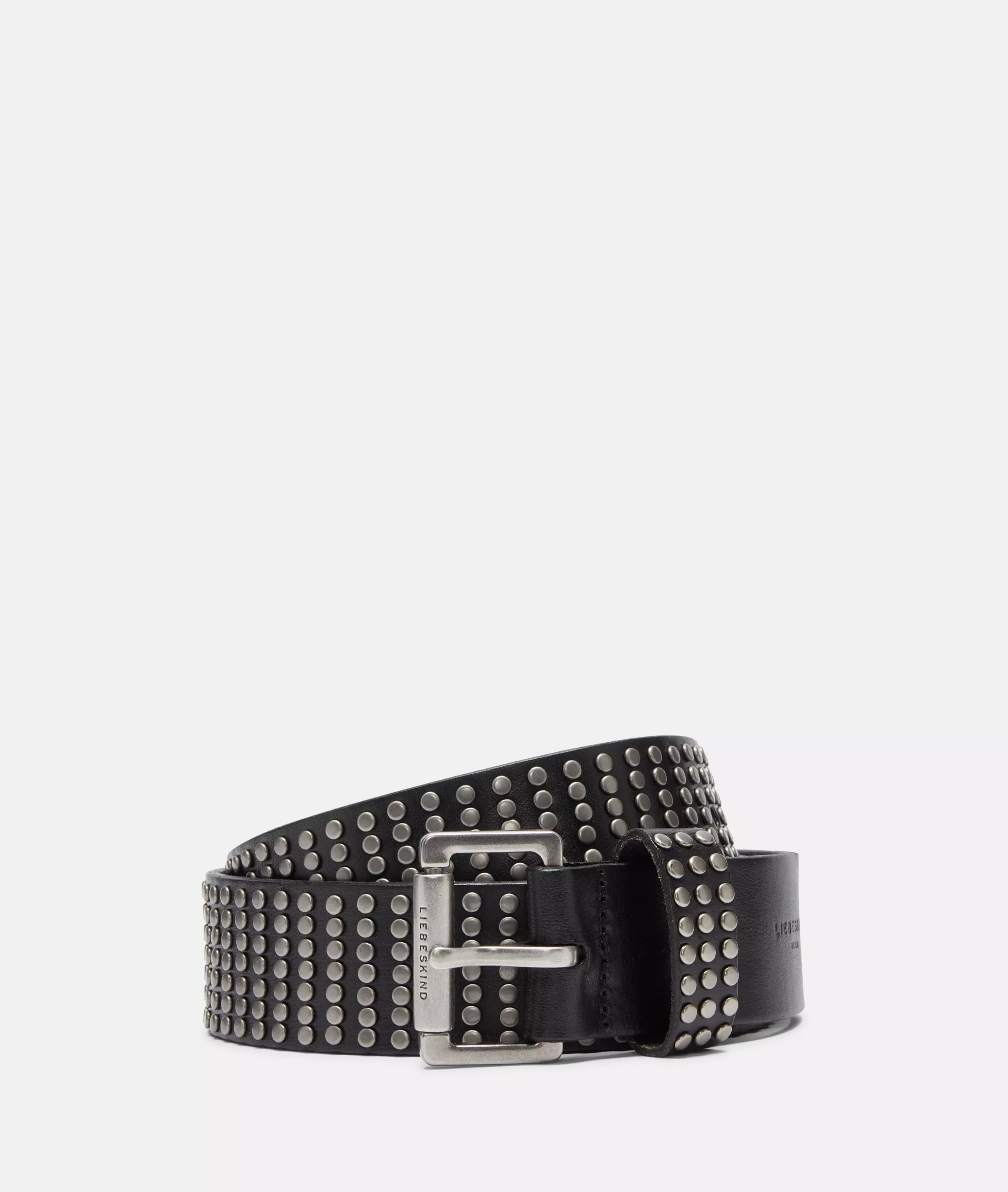 Belt Wide studded belt made from cowhide leather
