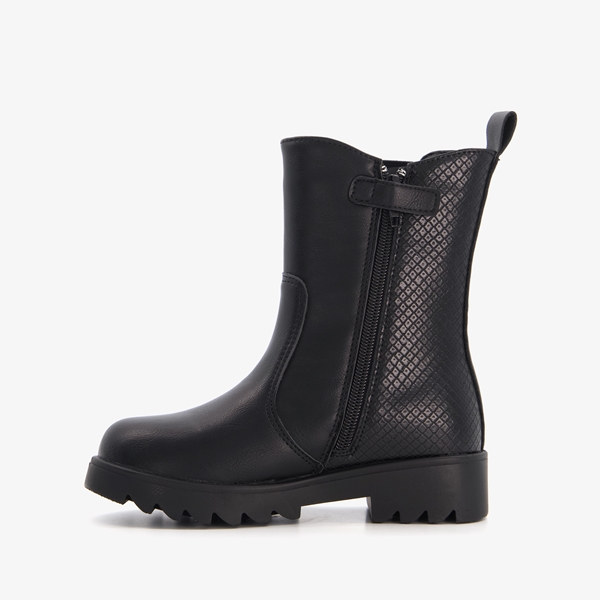 Blue Box meisjes chelsea boots zwart croco print
