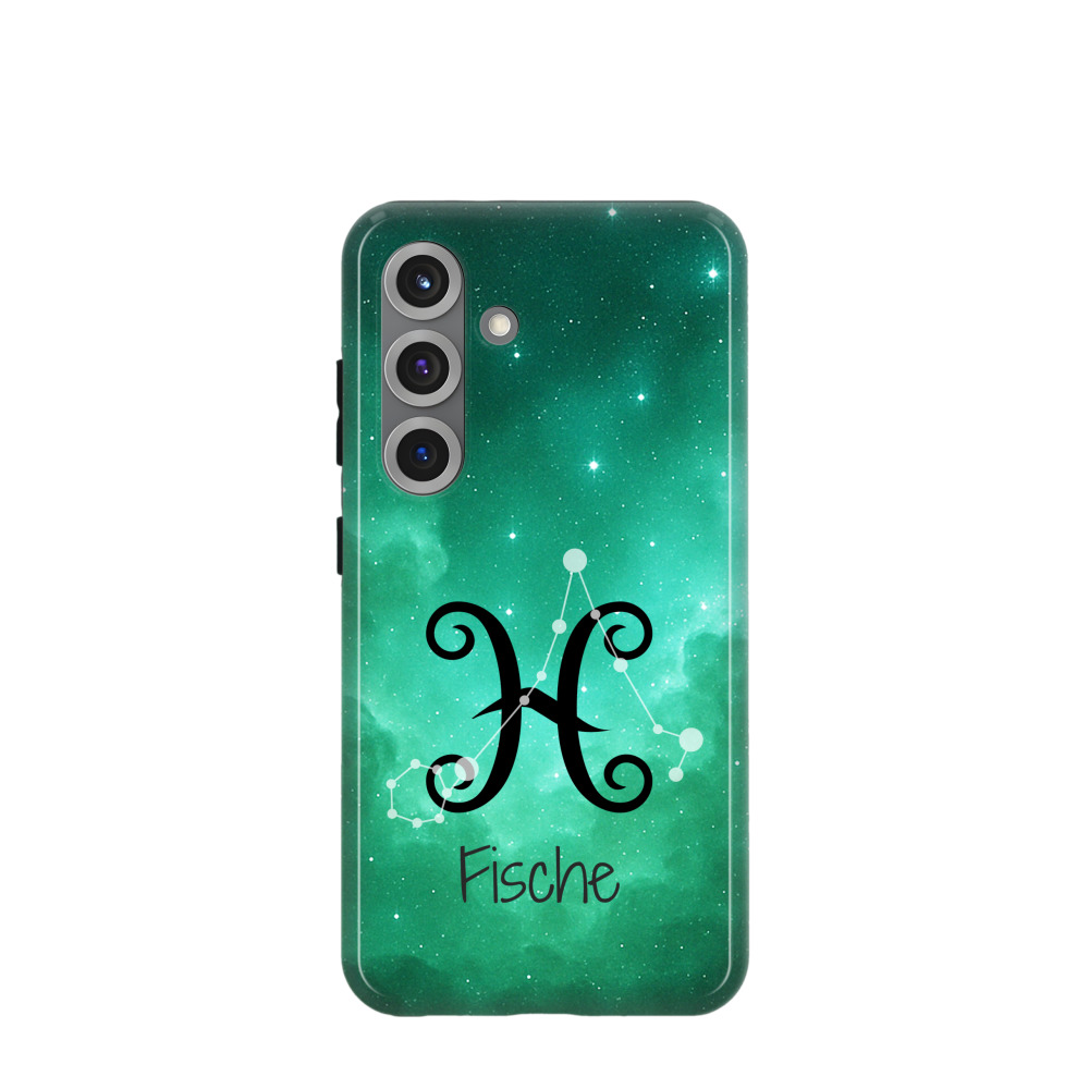 Samsung Galaxy S25 Hybrid (Kunststoff / Gummi) Hülle Fische 2 - Grün