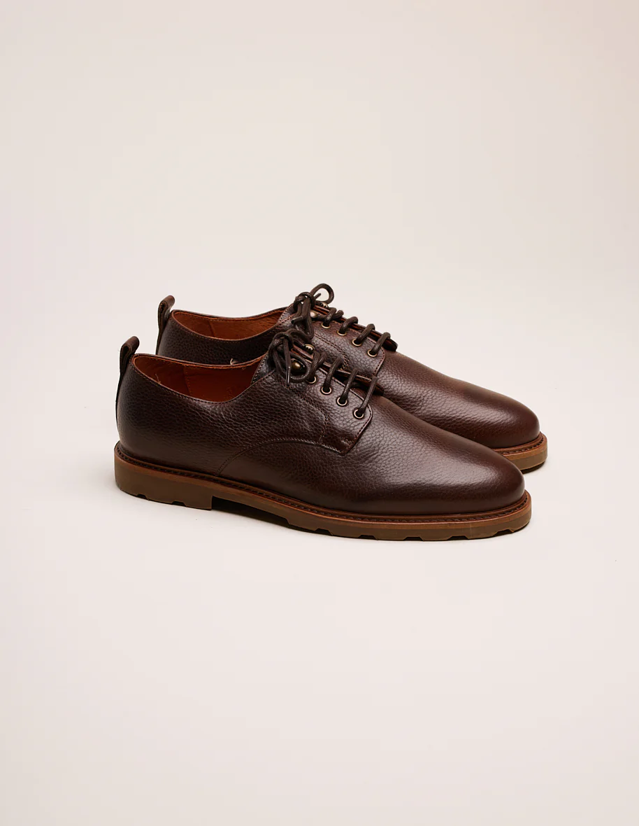 Derbies Simon - Pull-up grainé marron