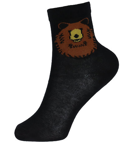 DYR-Cph Socken - TIERgalopp - Black Braunbär