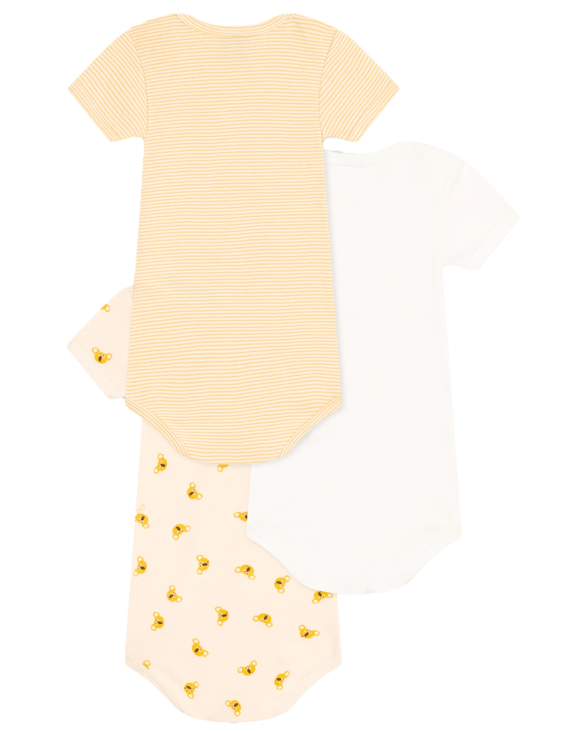 Kurzarm-Body KOALA 3er Pack in beige
