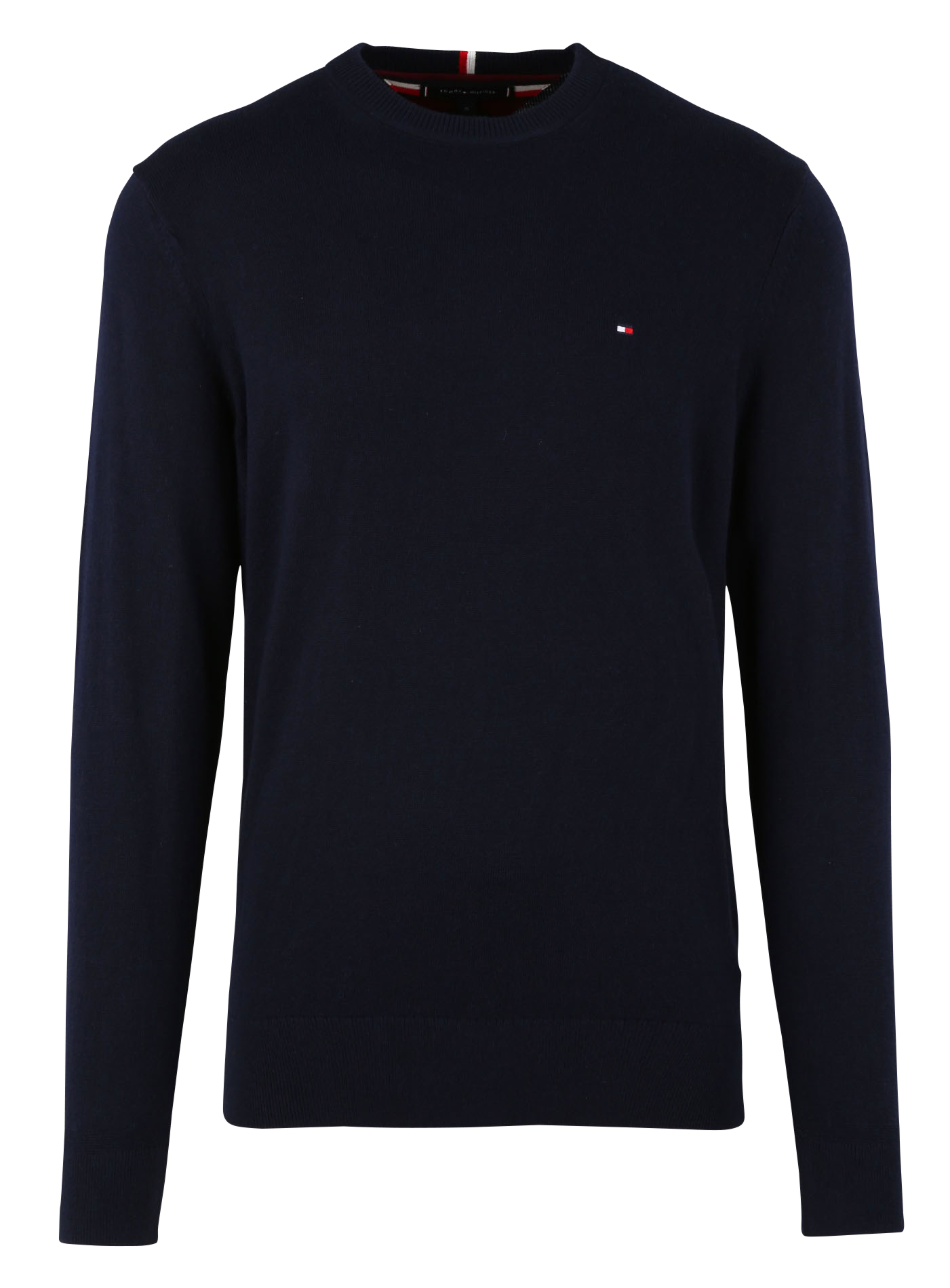 Pull col rond en coton mélangé | Bleu
