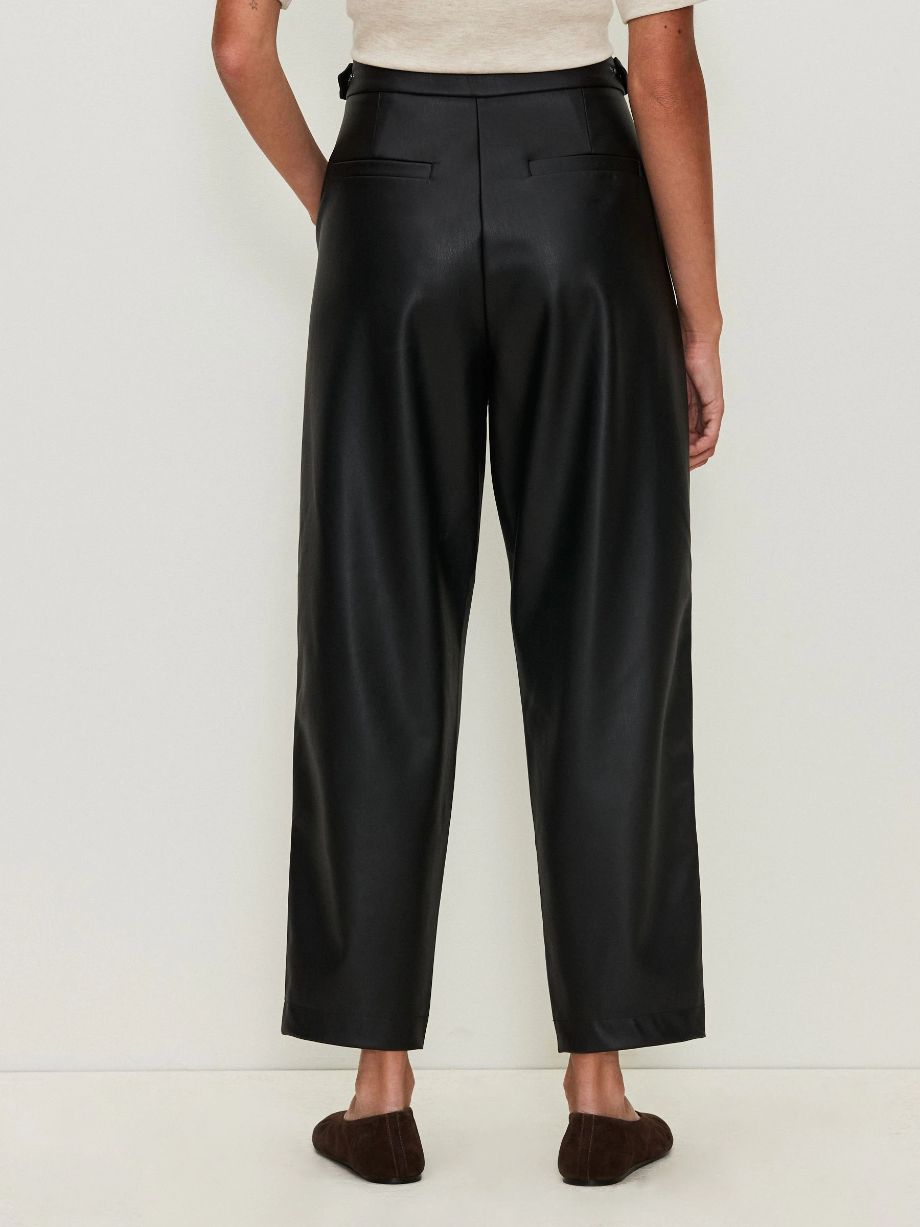 Zwart - Broek met benen van imitatieleer