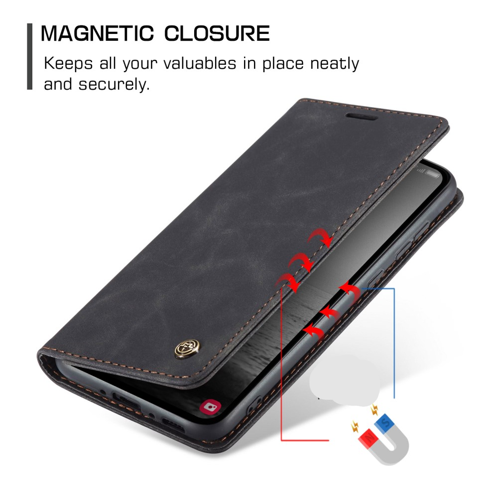 Samsung Galaxy A54 5G Leder Tasche Flip Wallet Etui mit Kartenfächern - Schwarz