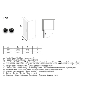 Sealskin Douchecabine met Swingdeur I AM 100x200 cm Chroom