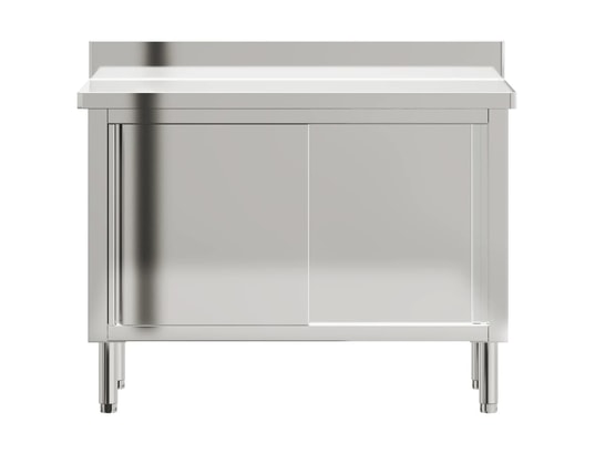 VIDAXL - Mobilier de cuisine Table de travail de cuisine avec portes coulissantes inox