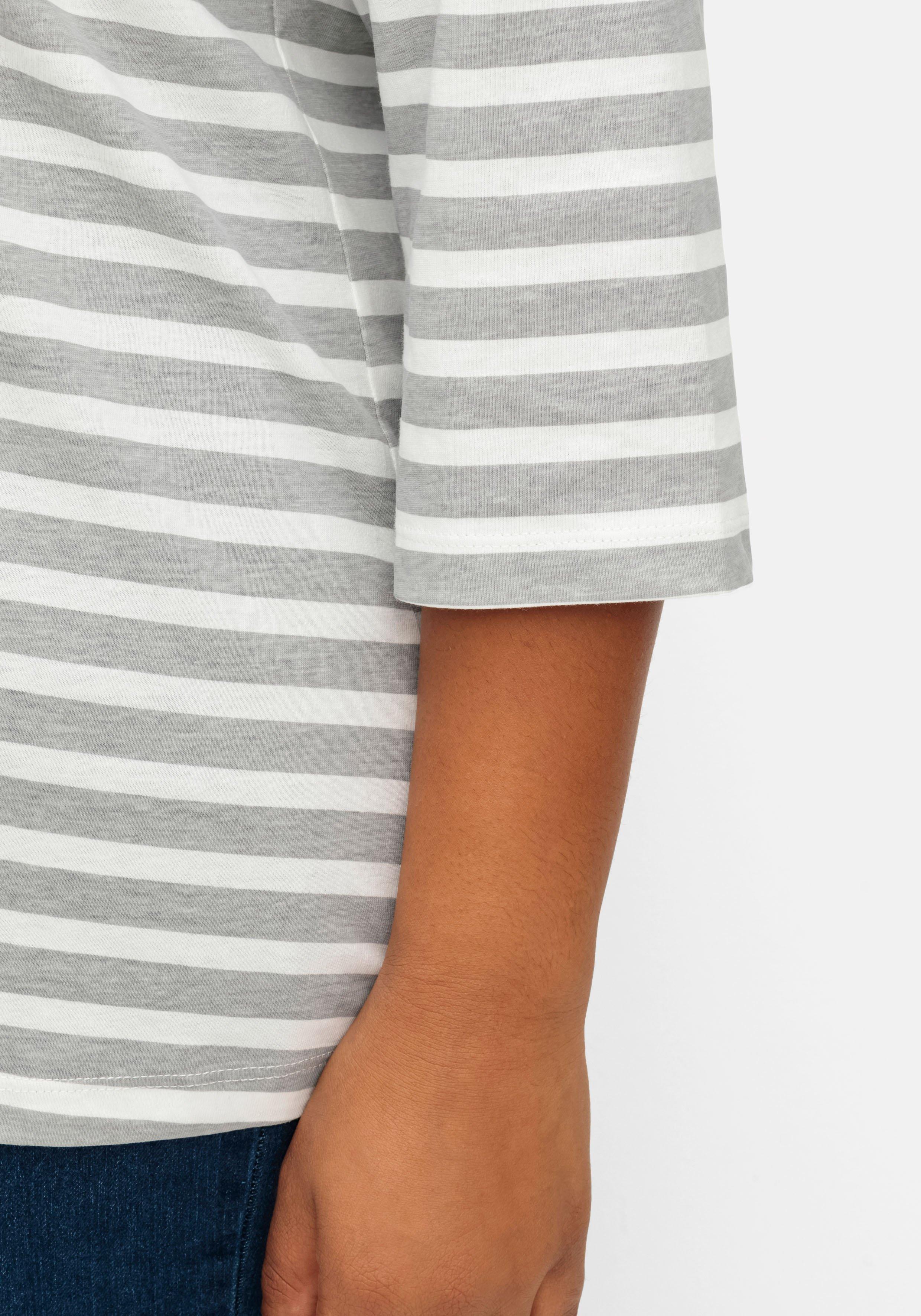 Ringelshirt mit 3/4-Arm, aus reiner Baumwolle
