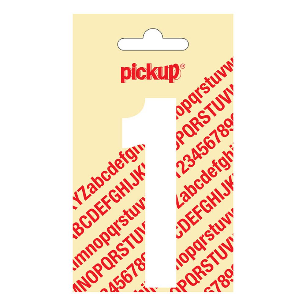 NUMMER PICKUP NOBEL 1 HVIT 90 MM SELVKLEBENDE