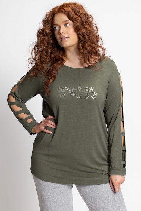 Yoga-Shirt, Affen, U-Boot-Ausschnitt, Langarm