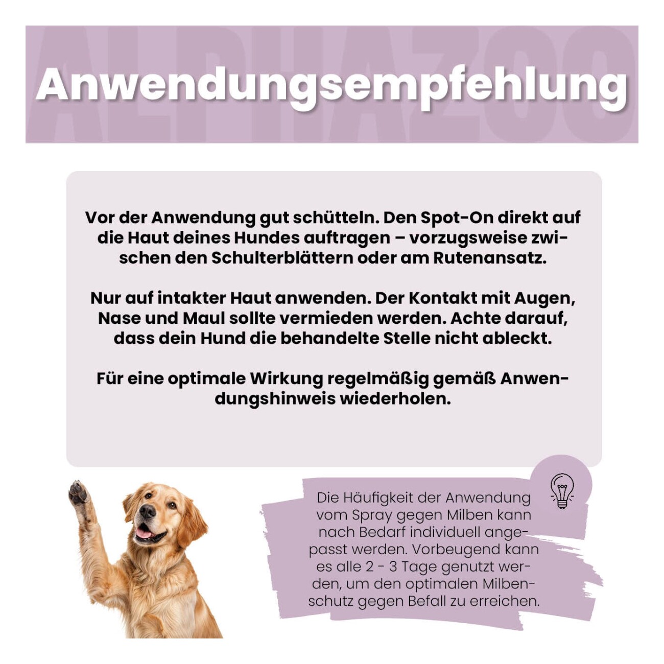 ALPHAZOO MilbHunter Milben Spot-on für Hunde I Starkes Anti Milbenmittel