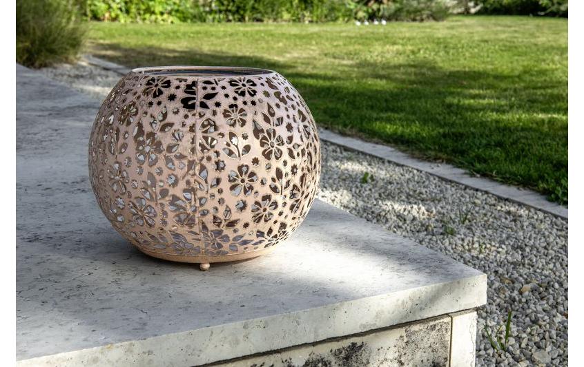 Windlicht Solar Antic Globe Carrera Ø 22 cm, HellrosaSolarleuchte zum Aufstellen