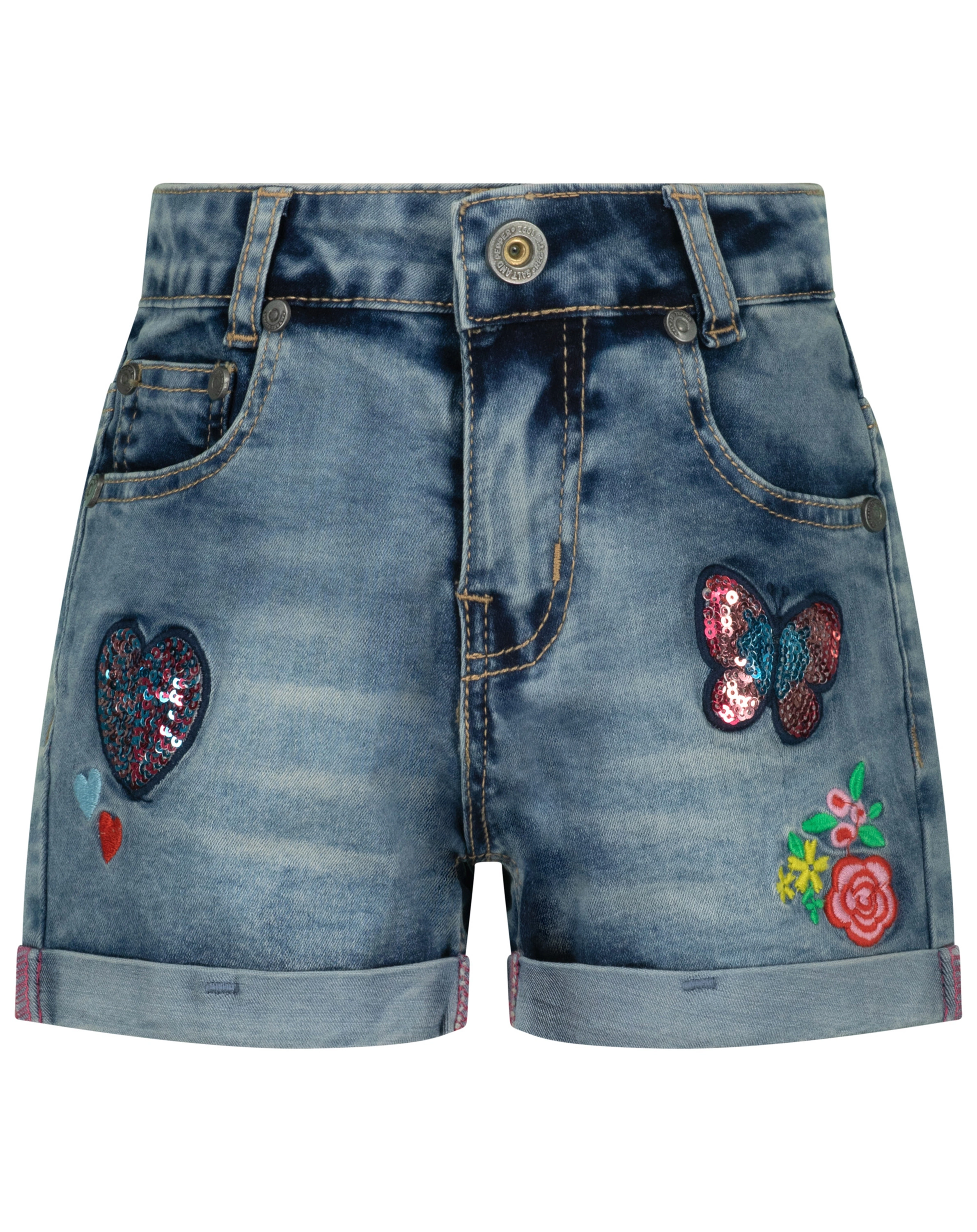 Jeans-Shorts GIRLY HEART in mid blue