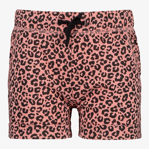 TwoDay meisjes sweatshort bruin met panterprint