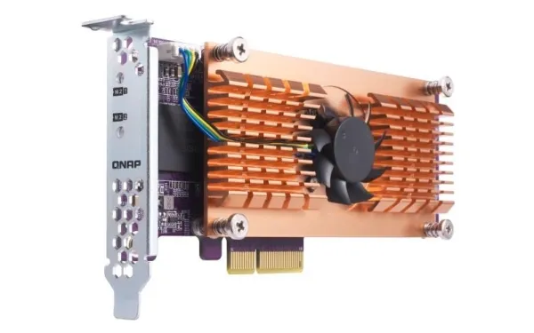 QNAP QM2-4P-384 - Lagringskontrol - PCIe 3.0 - lavprofil - PCIe 3.0 x8 - for QNAP TS-1273, 1277, 473, 677, 873, 877, 977, EC1280, TVS-2472, 473, 673, 872, 873, 882