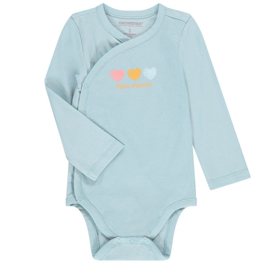 Lot de 7 bodies manches longues en jersey fantaisie - Blanc