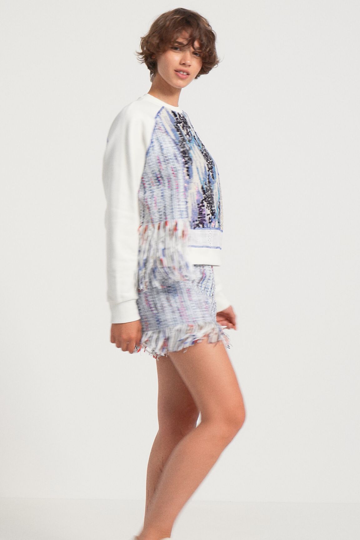 Sweat-shirt patchwork tissus
