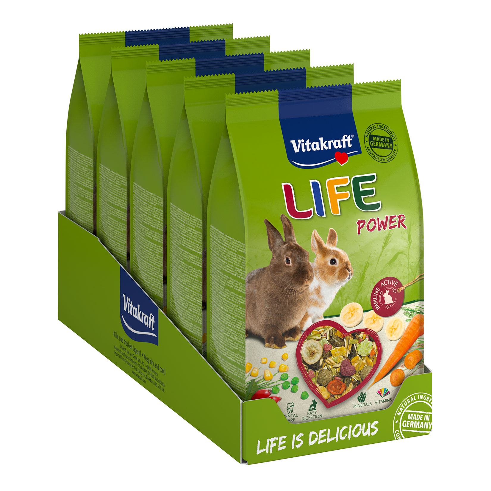 Vitakraft Life Power Zwergkaninchen 600g, 5er Pack