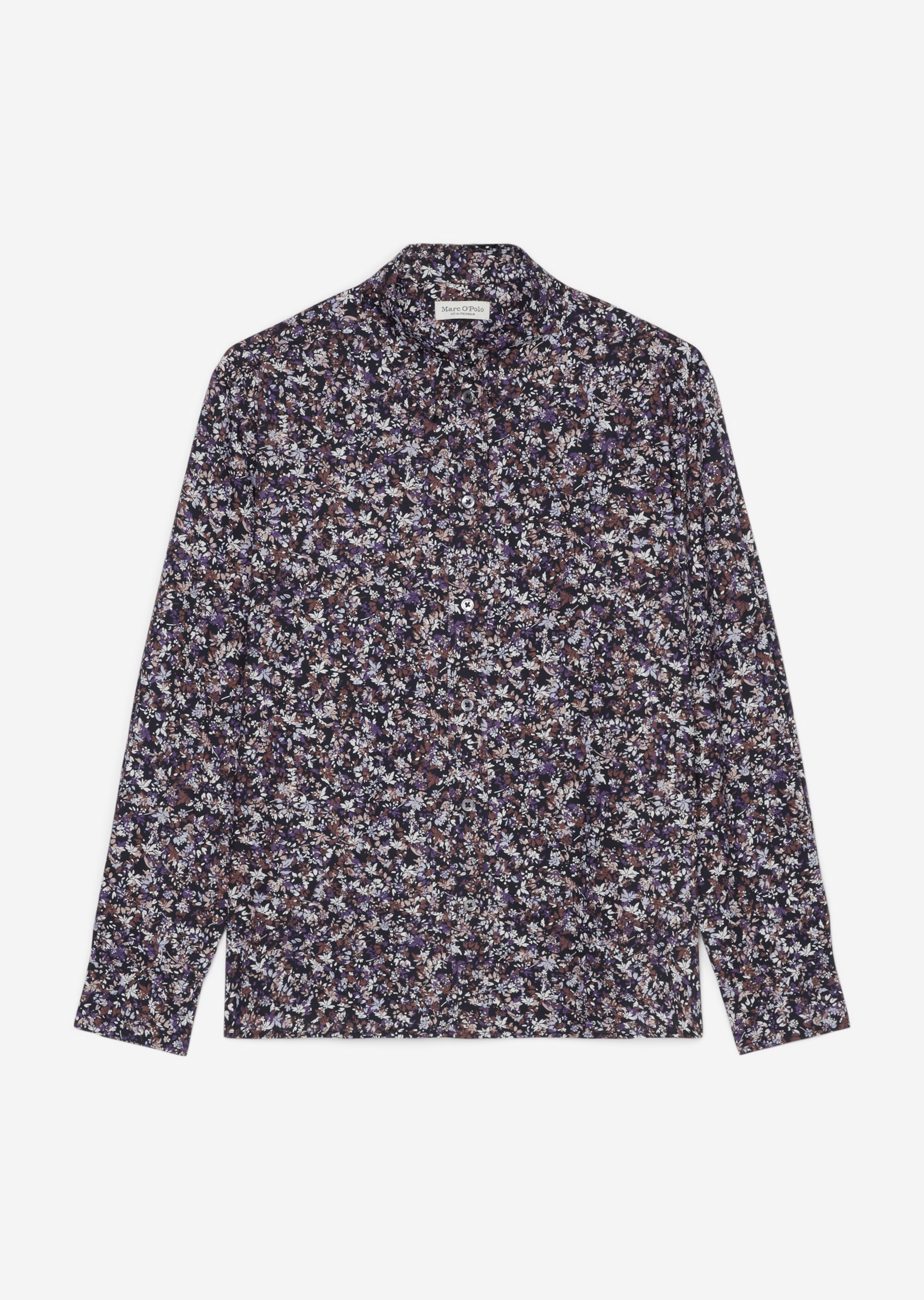 Ausgestellte Bluse mit Allover-Print aus Papertouch-Popeline