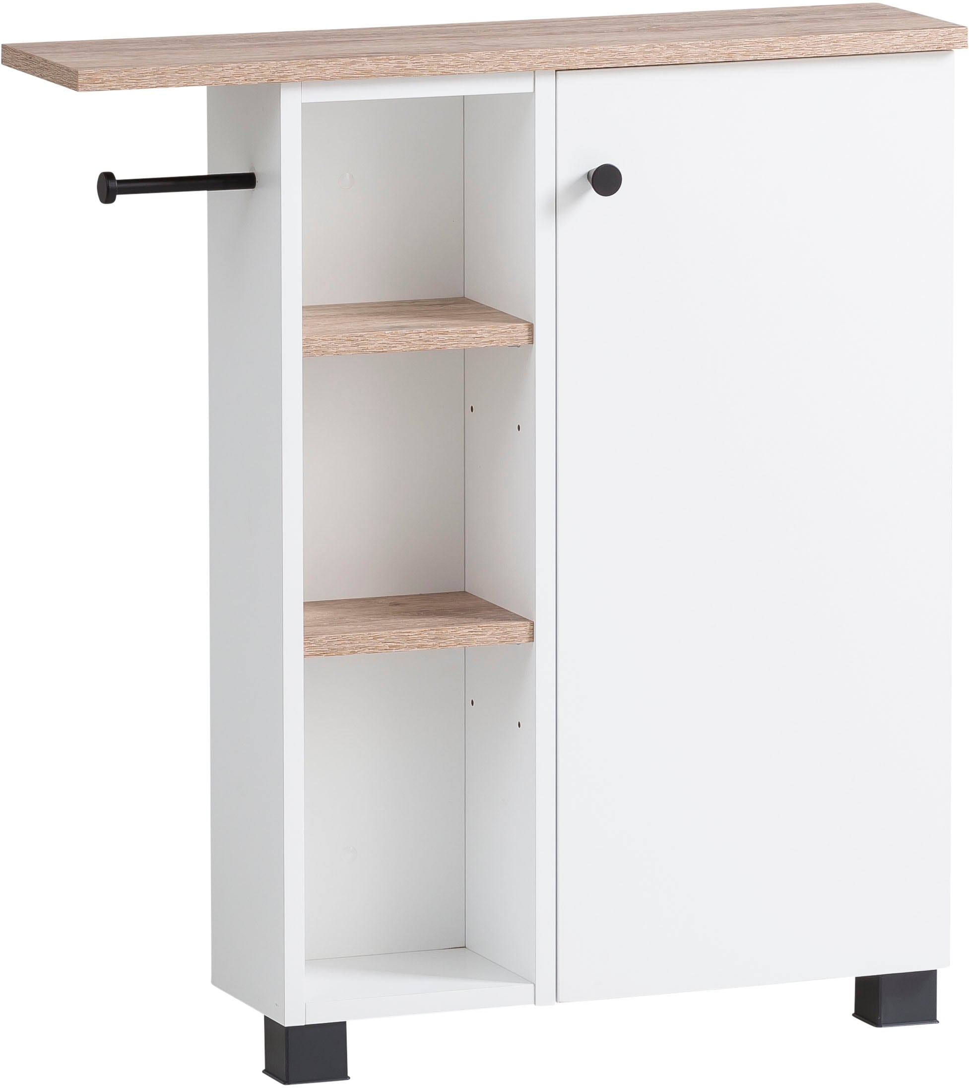 welltime Mehrzweckschrank »Balto, Breite 70 cm« Holzdekor mit fühlbarer Struktur, Regal beidseitig montierbar