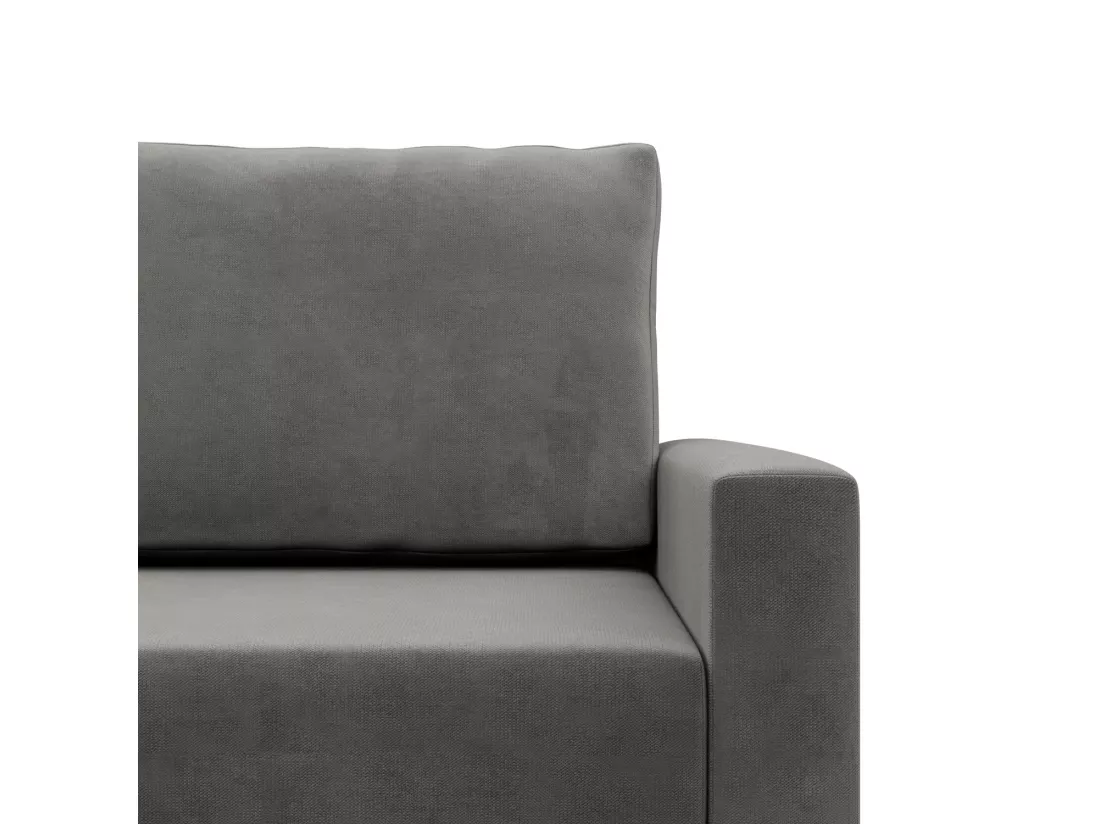 Canapé d'angle en U avec fonction sommeil, Coussin réversible, Bonell, Gris