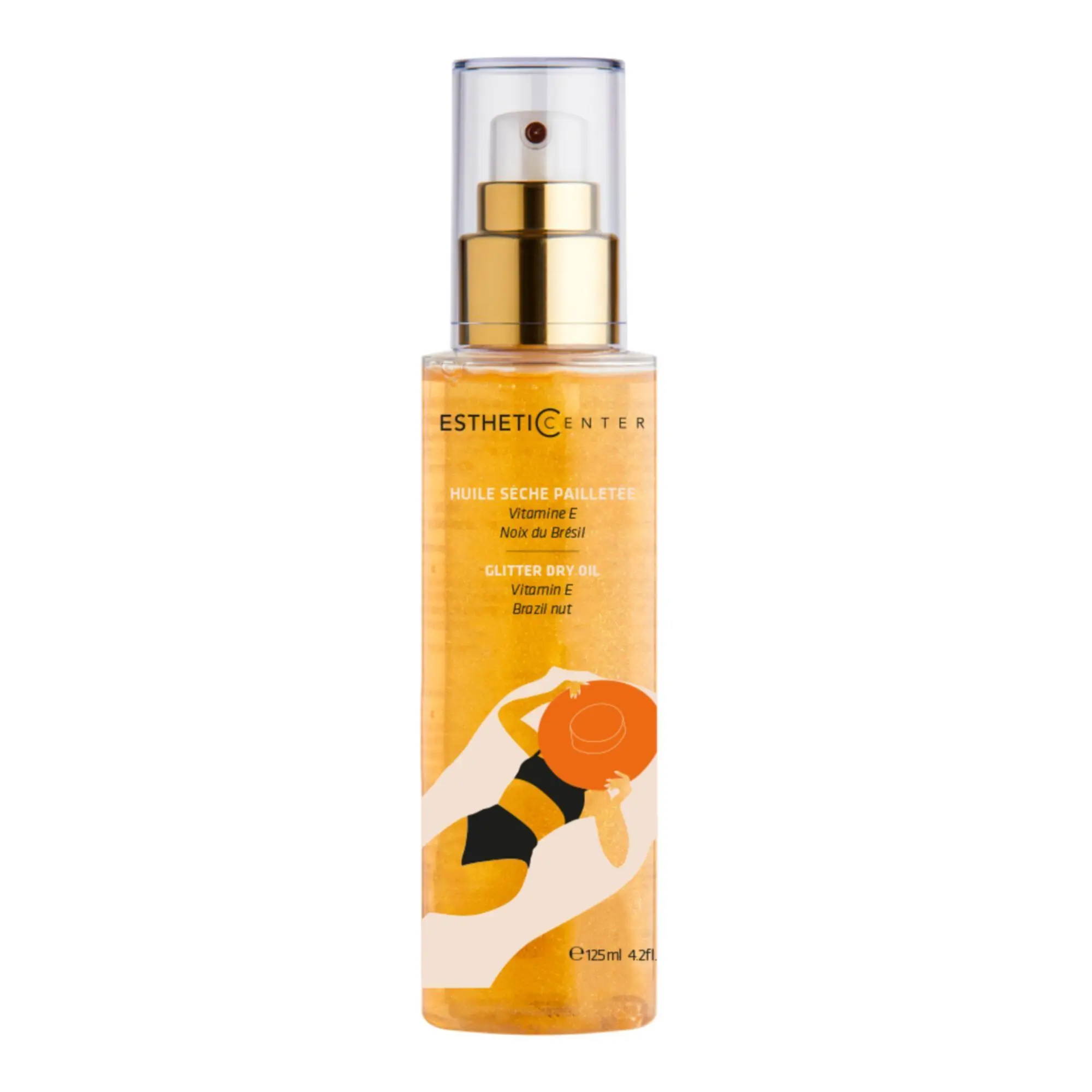 Esthetic Center - Huile Sèche PaillettéeVisage, Corps & Cheveux 125ml - Huile