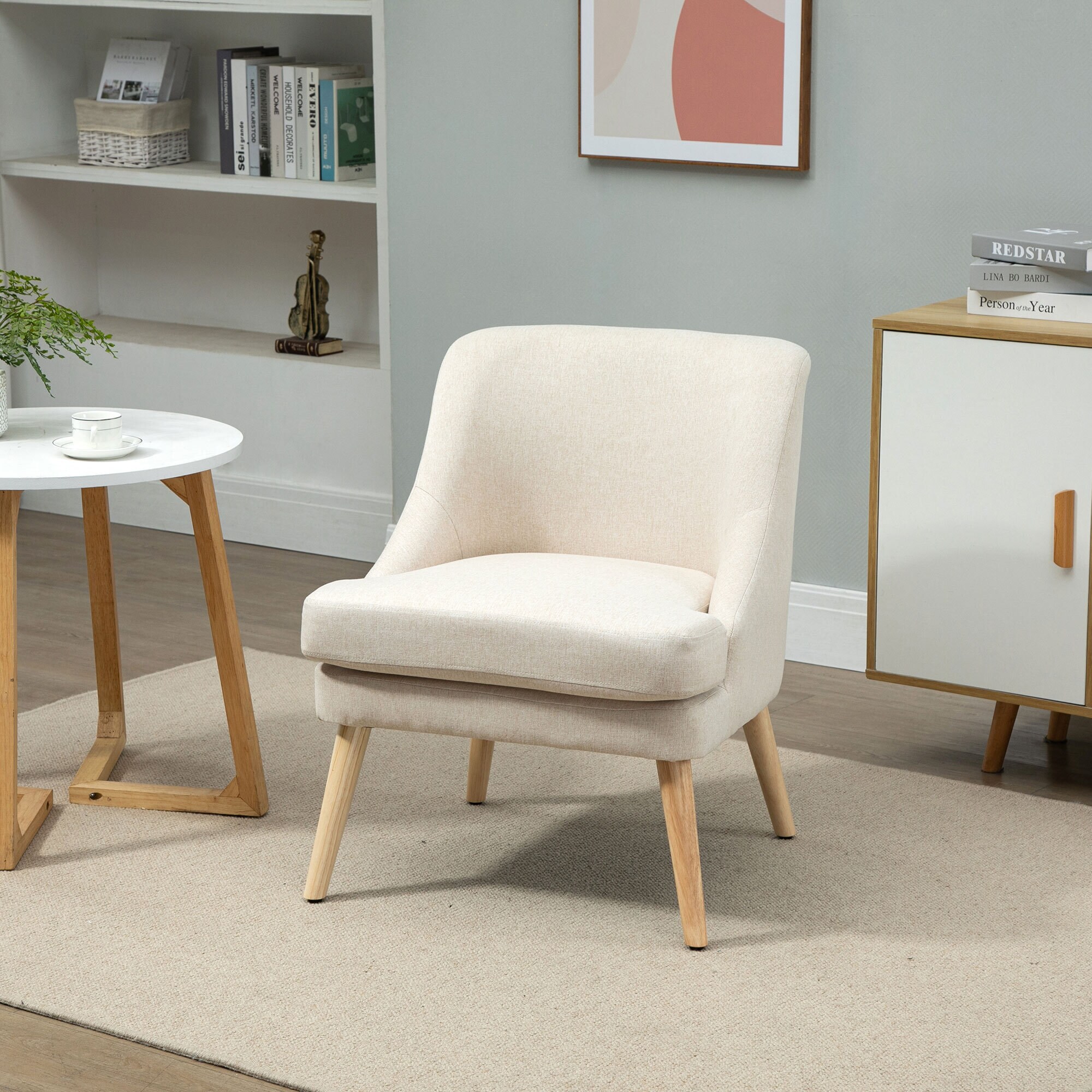 HOMCOM Esszimmerstuhl mit Polsterung gelb 69L x 63B x 79,5H cm