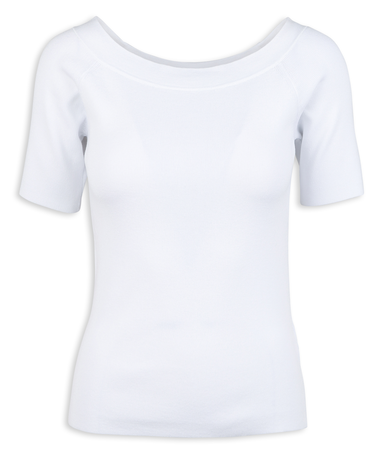 MALONE - Pull moulant à col bateau| Blanc