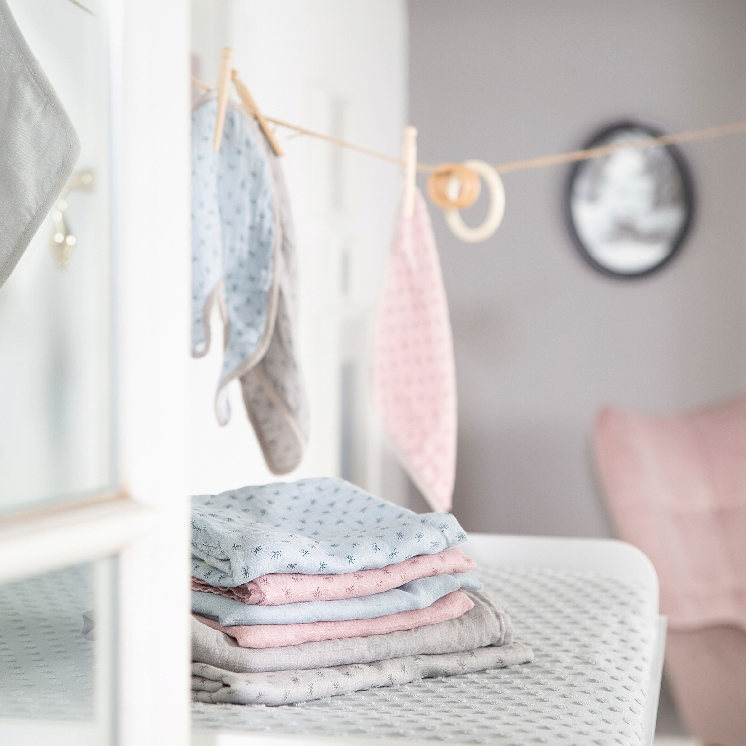 roba 2er Set Puck- und Stilltuch Lil Planet rosa