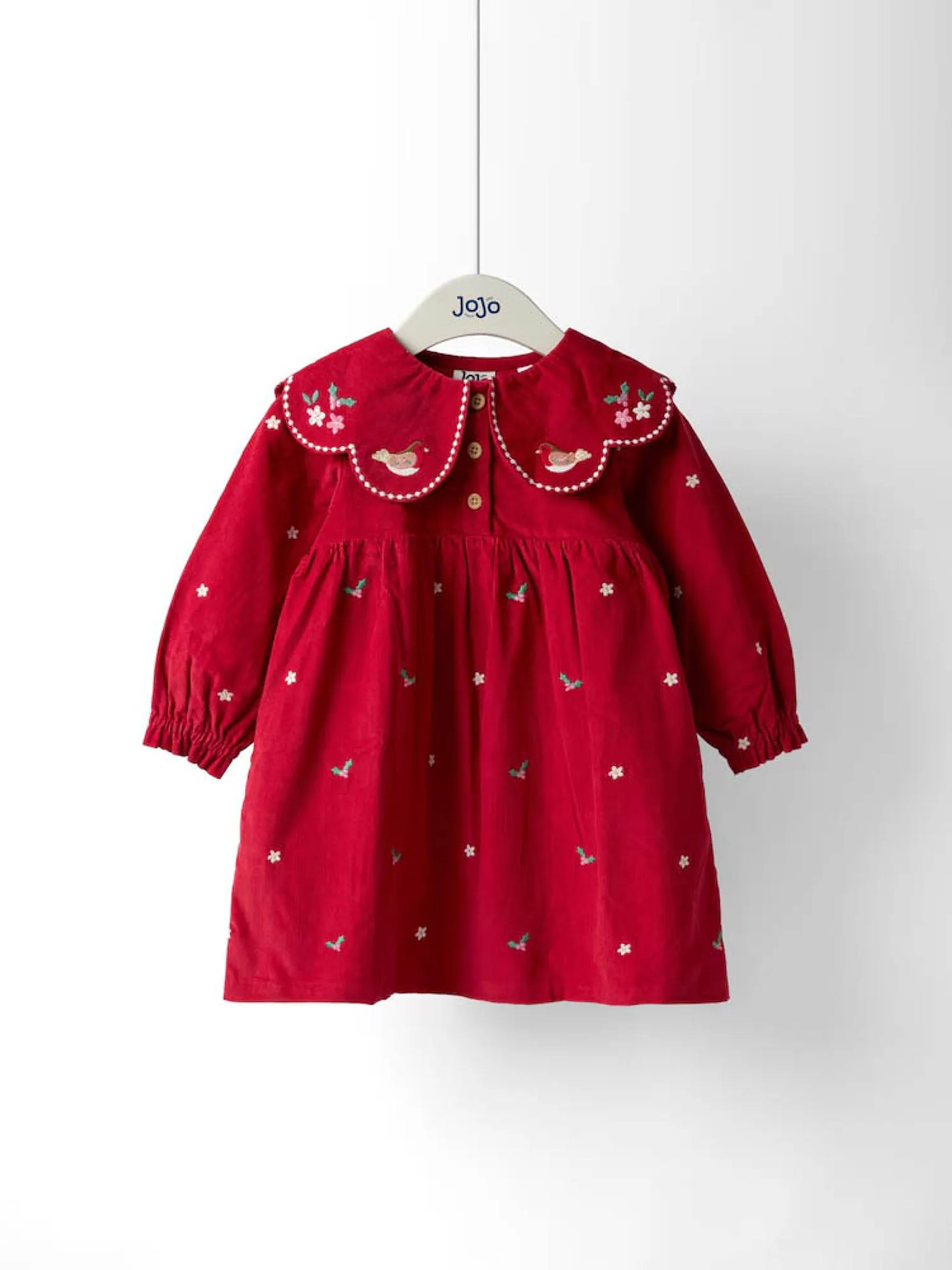 Roze - JoJo Maman Bébé Embroidered Collar Cord Dress