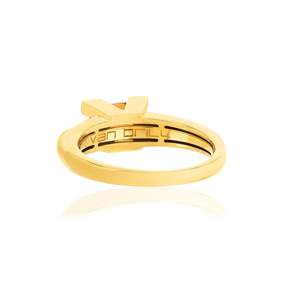 Bague VAN BRILL or jaune 750, citrine, diamants.