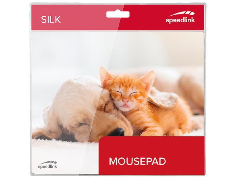 Speedlink Bedruckte Mausmatte Dog and Cat Mehrfarbig Rutschfeste und antistatische Mausunterlage